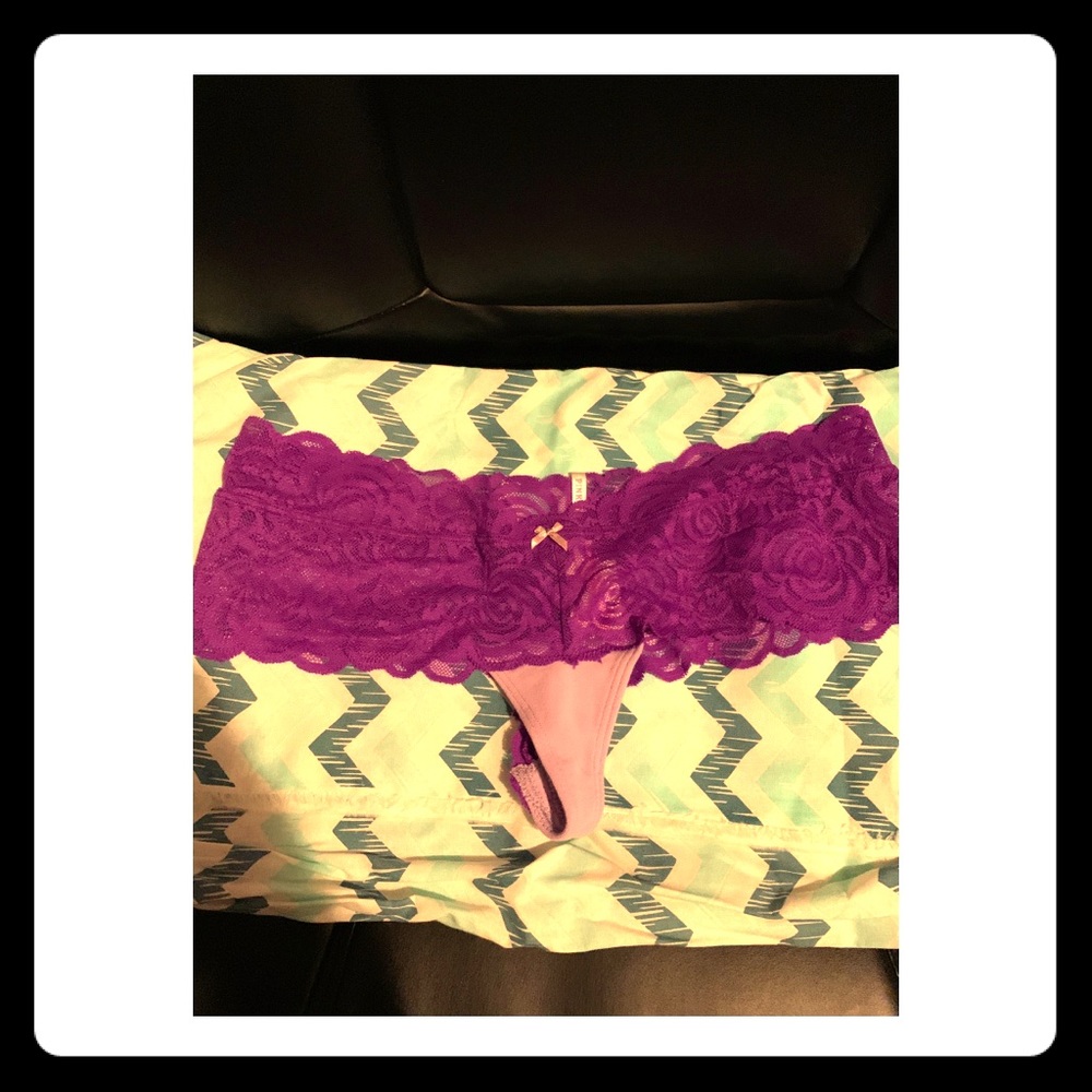 (3 for $10) VS PINK purple lace thong